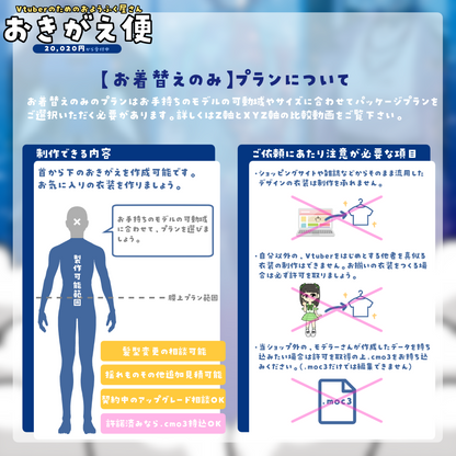 【Vtuberのためのおようふく屋さん】おきがえ便