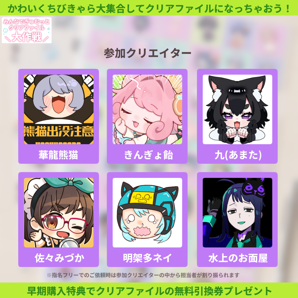 【ちびキャラ作成】みんなでぎゅむっとクリアファイル大作戦