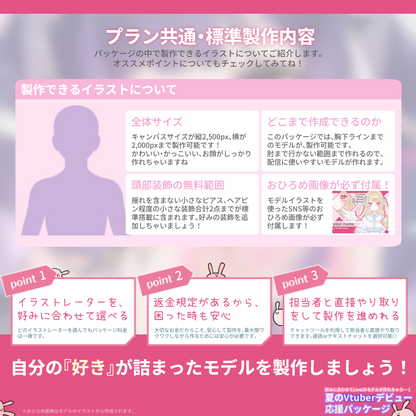 【Live2Dモデル作成】選べる！夏のVtuberデビュー応援パッケージ